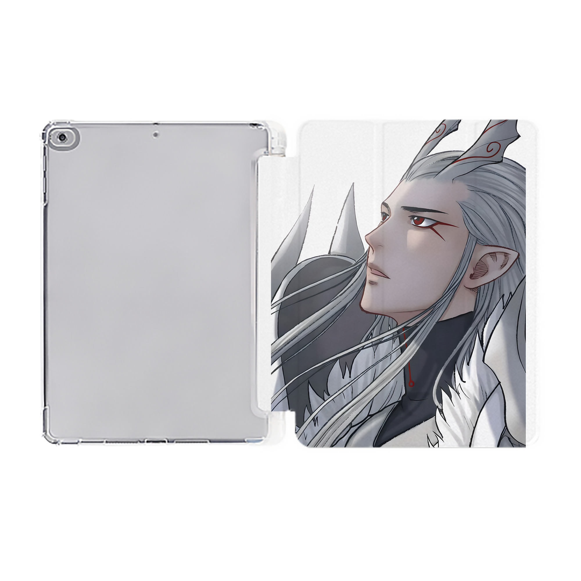 （画像用） Ne Zha 2 ナタ 魔童の大暴れ IPad ケース ペン収納付き 三つ折りスタンド PUレザー×シリコン 対応機種9.5/10.5/10.9インチ